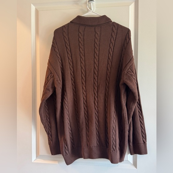 Zara Cotton sweater with lapel collar & long sleeves. Front buttons. Ribbed trim - Picture 9 of 10